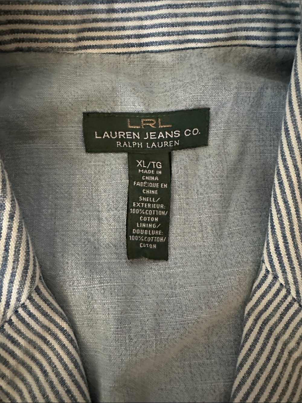 Lauren Ralph Lauren Light Blue Striped Patchwork Vest - Picture 3 of 7